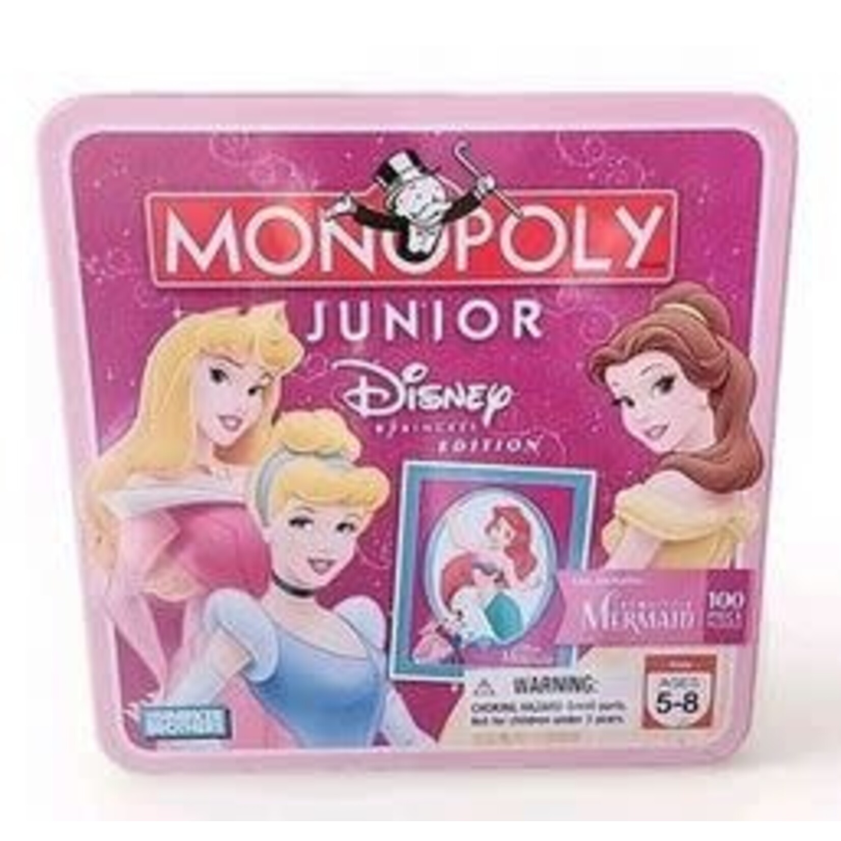 #10095 Disney Monopoly Junior Princess Edition in Collectors Tin Dragon Cache Used Game