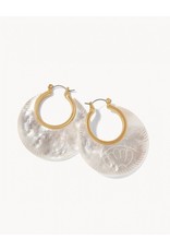 Spartina 449 Petal Carved Hoop Earrings - Mother Of Pearl