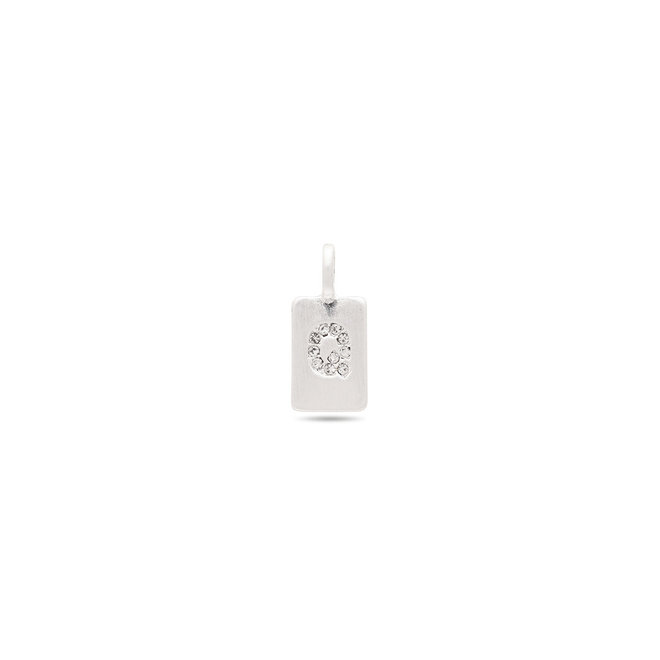 Pilgrim Pendant Crystal Tag Letter Silver plated