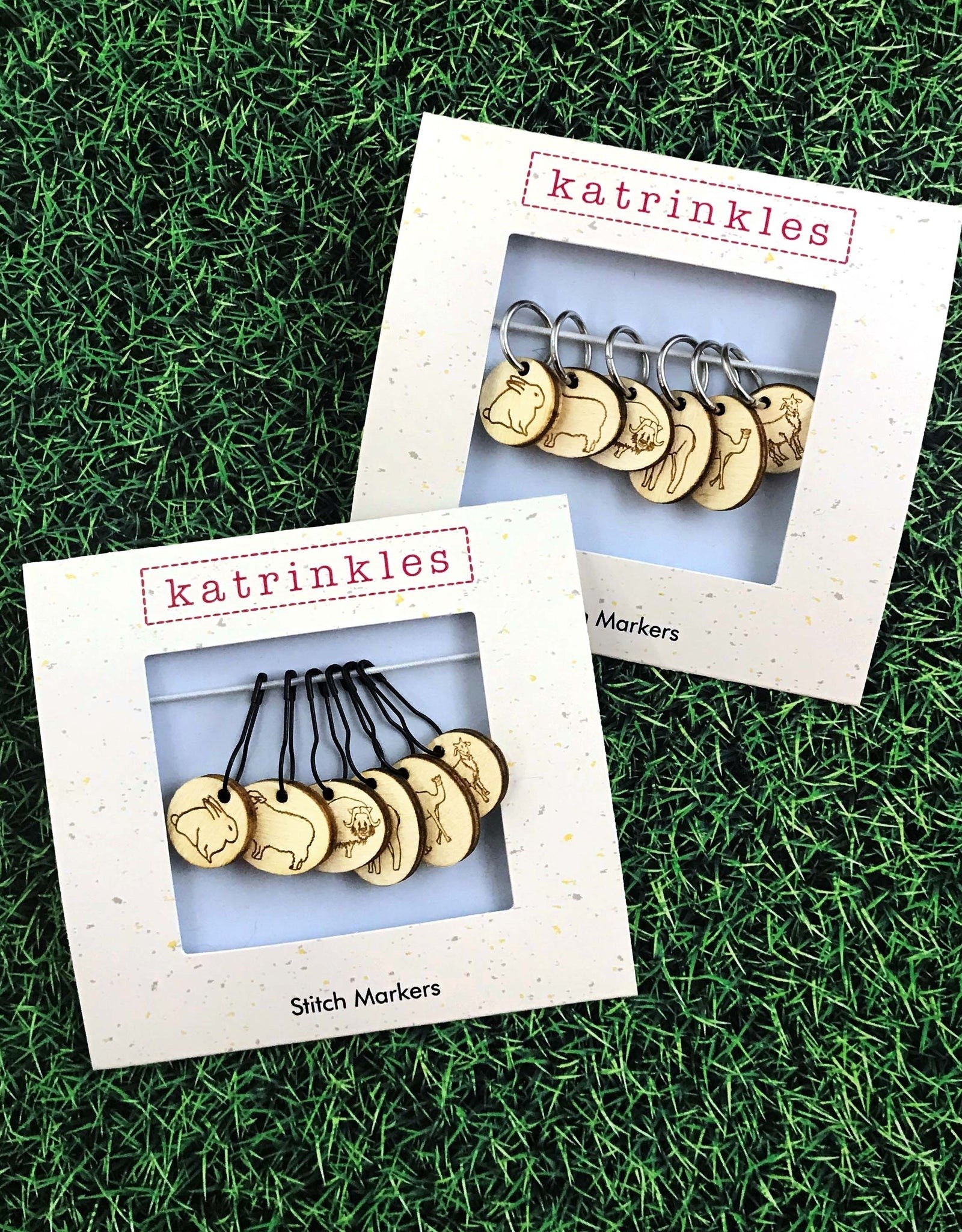 Katrinkles Katrinkles Fiber Animals Carded Stitch Markers