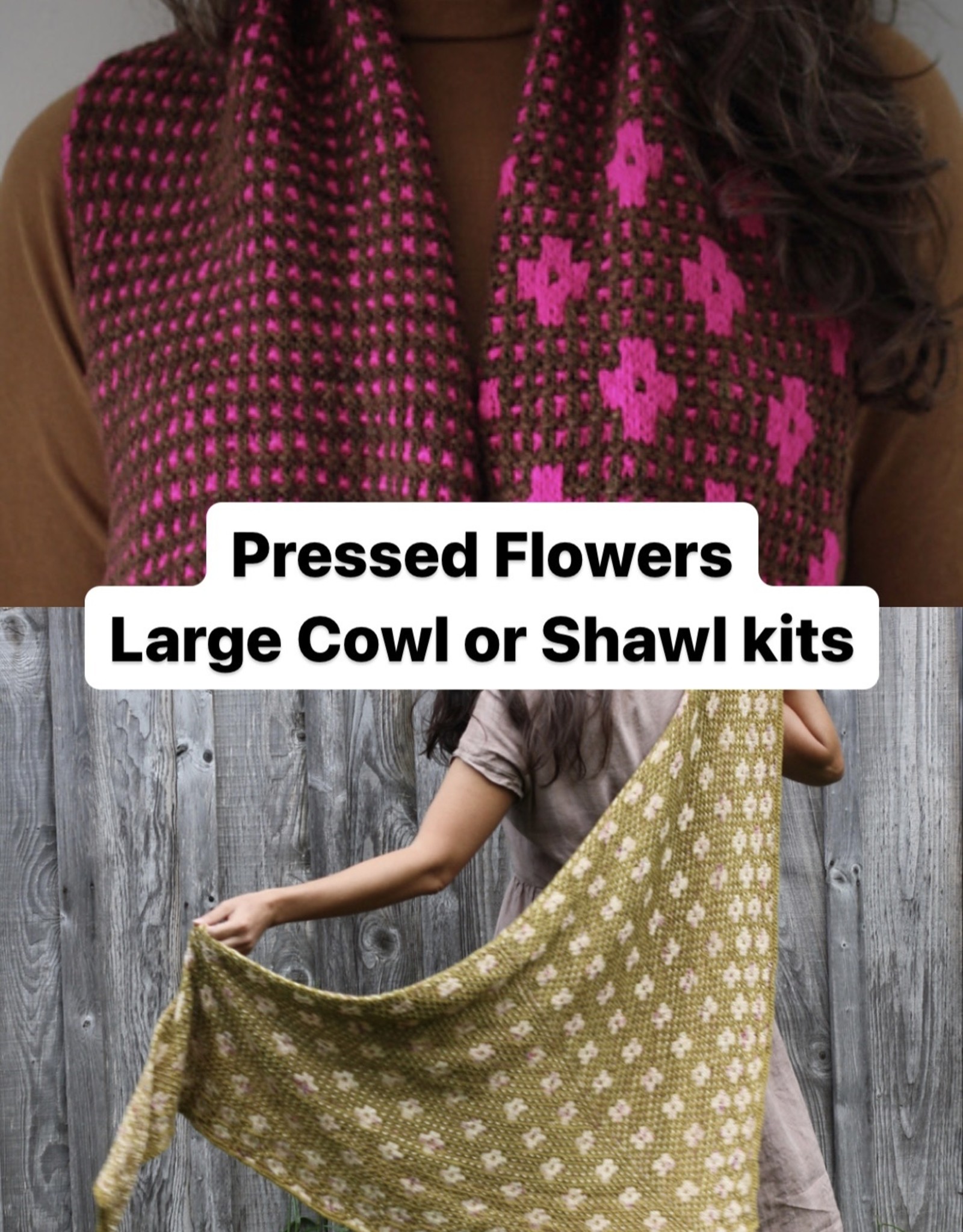 Pressed Flowers Shawl or Large Cowl Kits