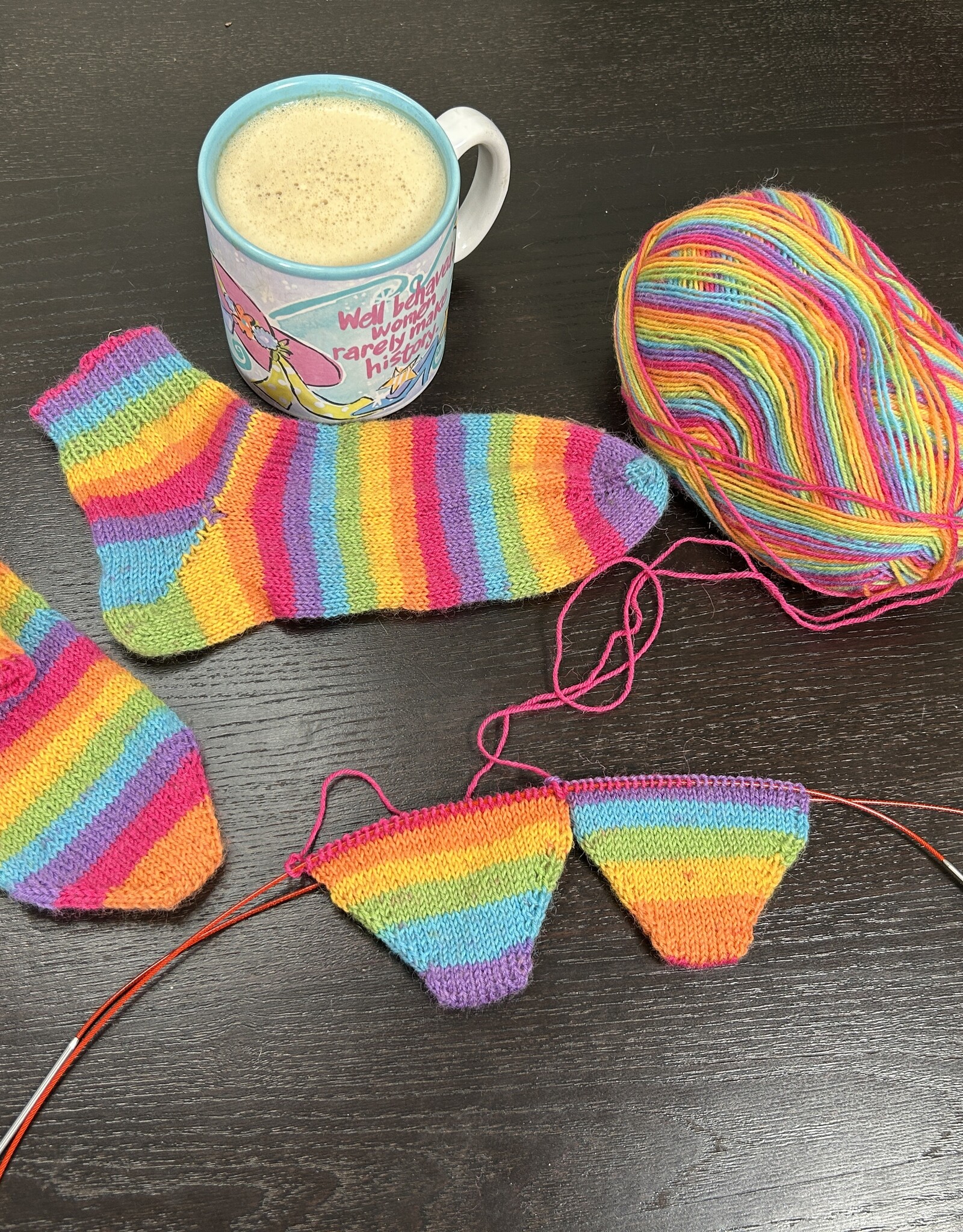 Rebecca Smith SEPTEMBER & OCTOBER Virtual Lecture Series: 2 at a time toe up socks, 3 sessions