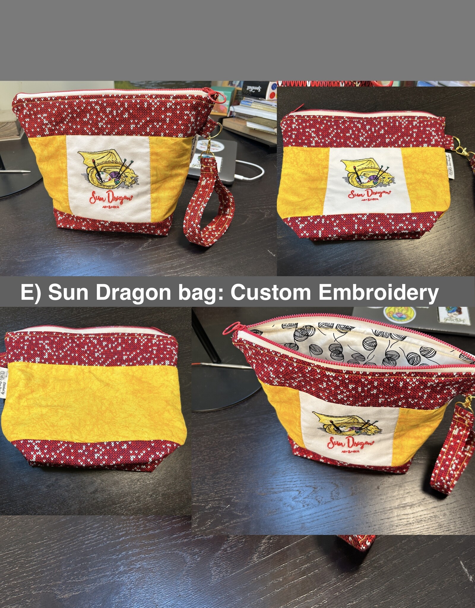 Stitched by Sun Dragon Stitched by Sun Dragon Medium Project Bag