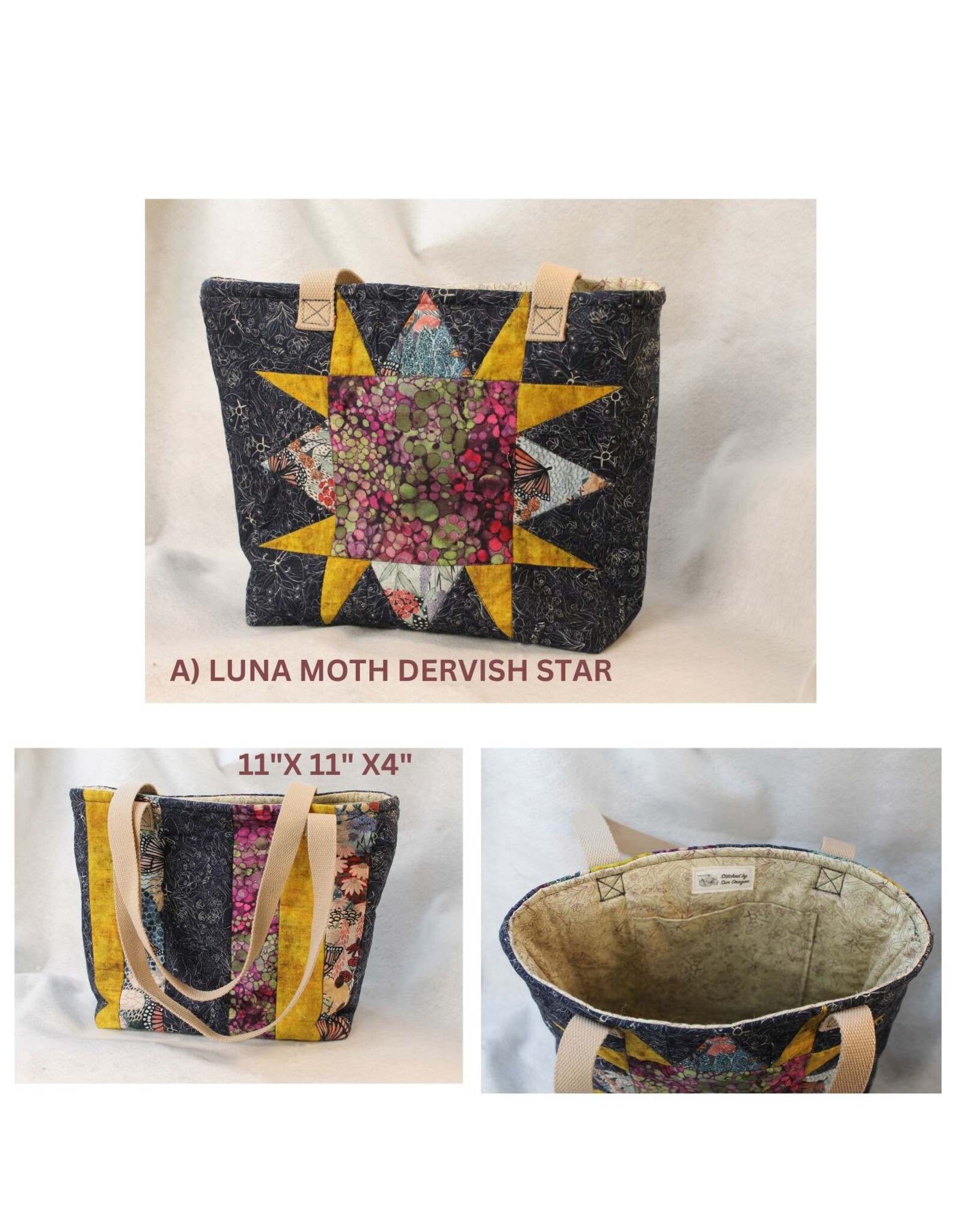 Stitched by Sun Dragon Stitched by Sun Dragon Medium Tote Bag