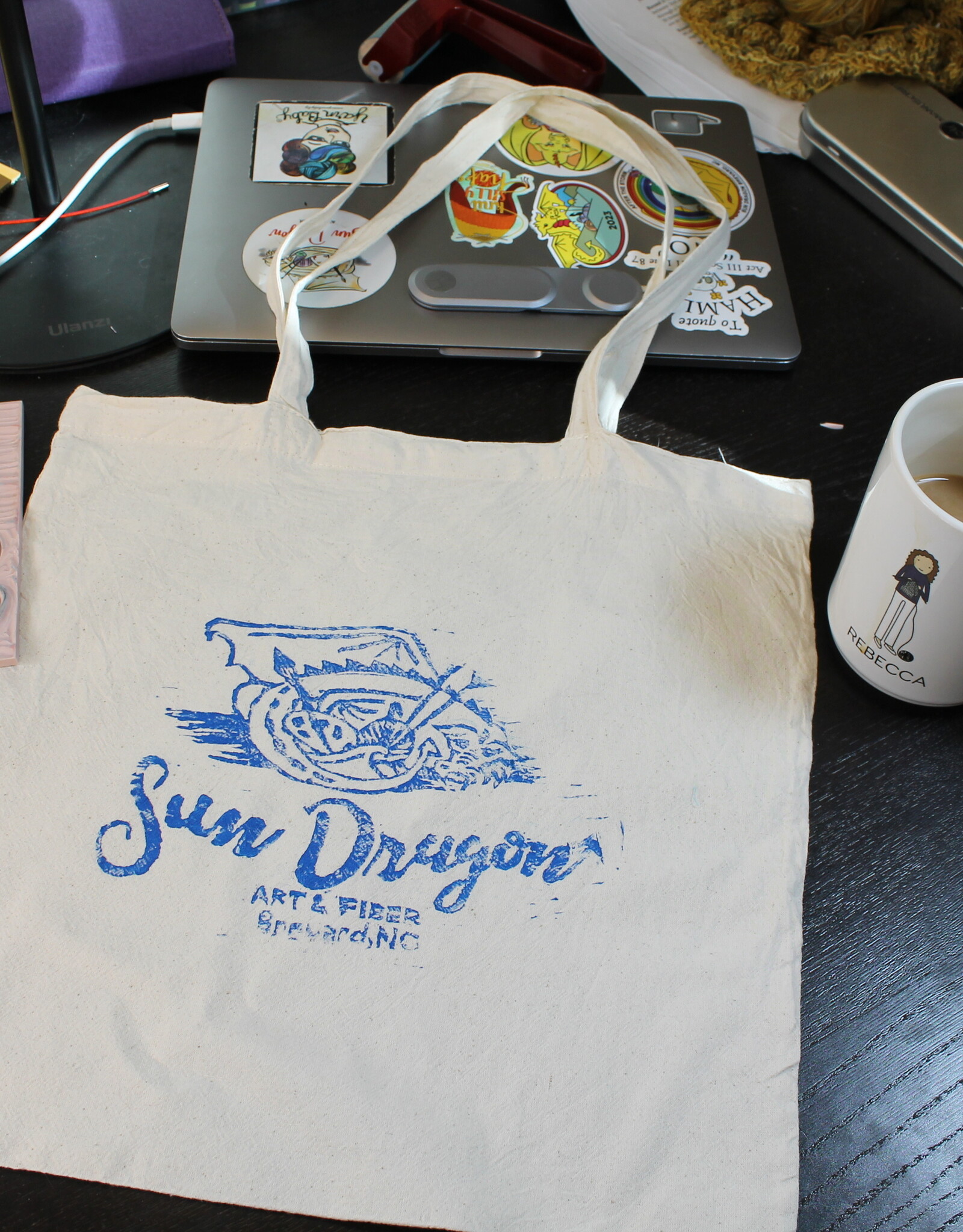 Sun Dragon Sun Dragon Print Cotton Tote