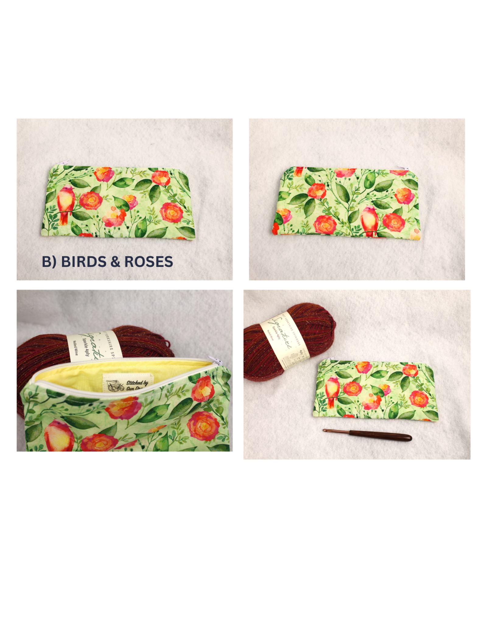 Stitched by Sun Dragon Stitched by Sun Dragon Zipper Flat Pouch