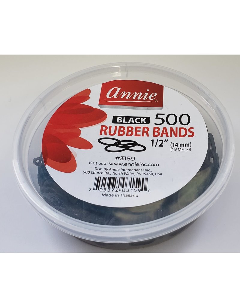 Annie Rubber Band 500 Black Jar #3159