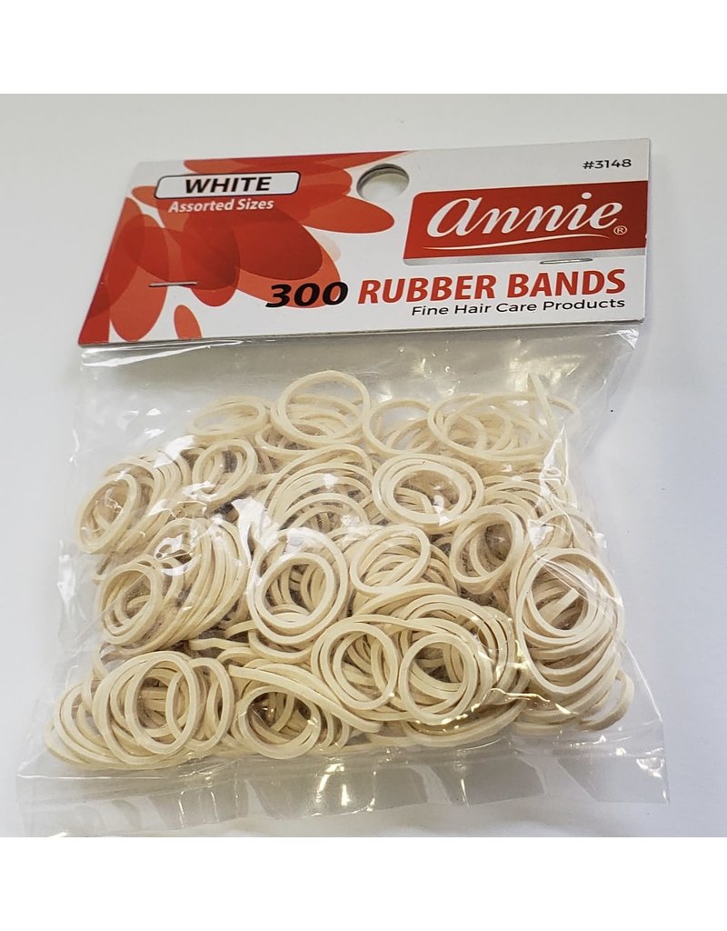 Annie 300 Rubber Bands White #3148