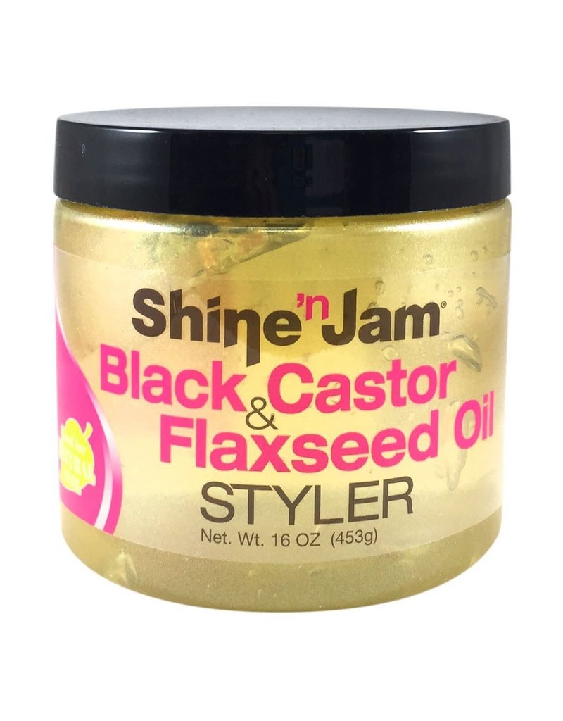 Shine N Jam Black Castor & Flaxseed Oil 16oz