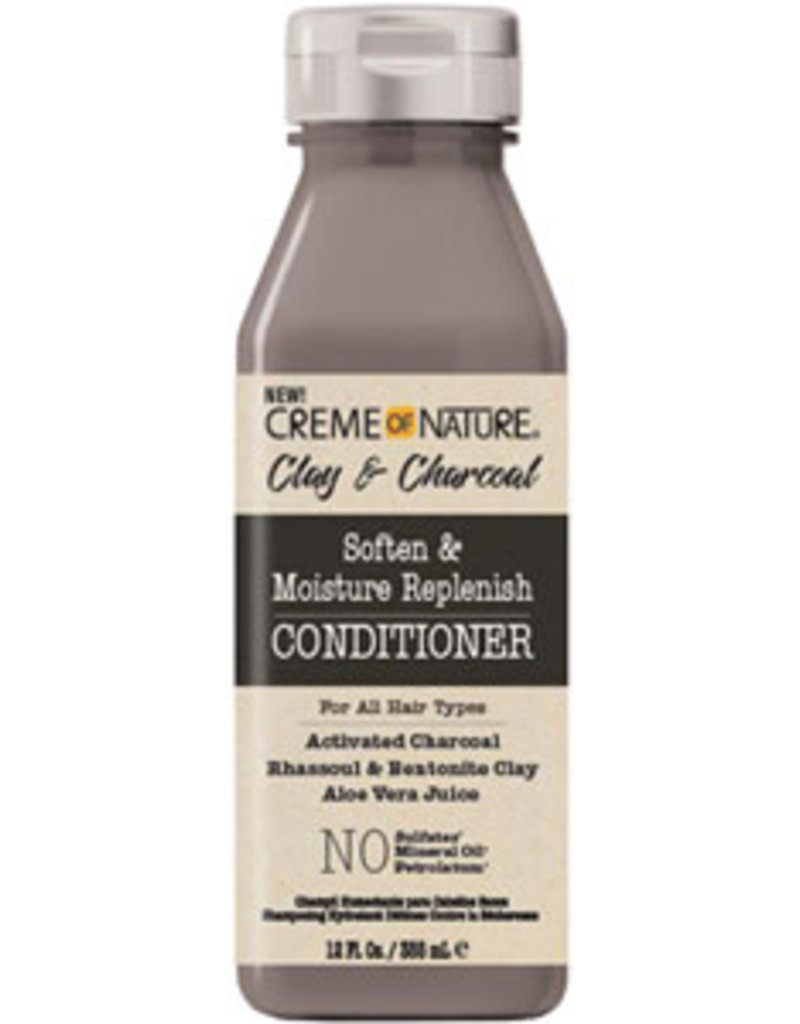 Creme Of Nature CON Clay & Charcoal Soften & Mois Rep Cond 12oz