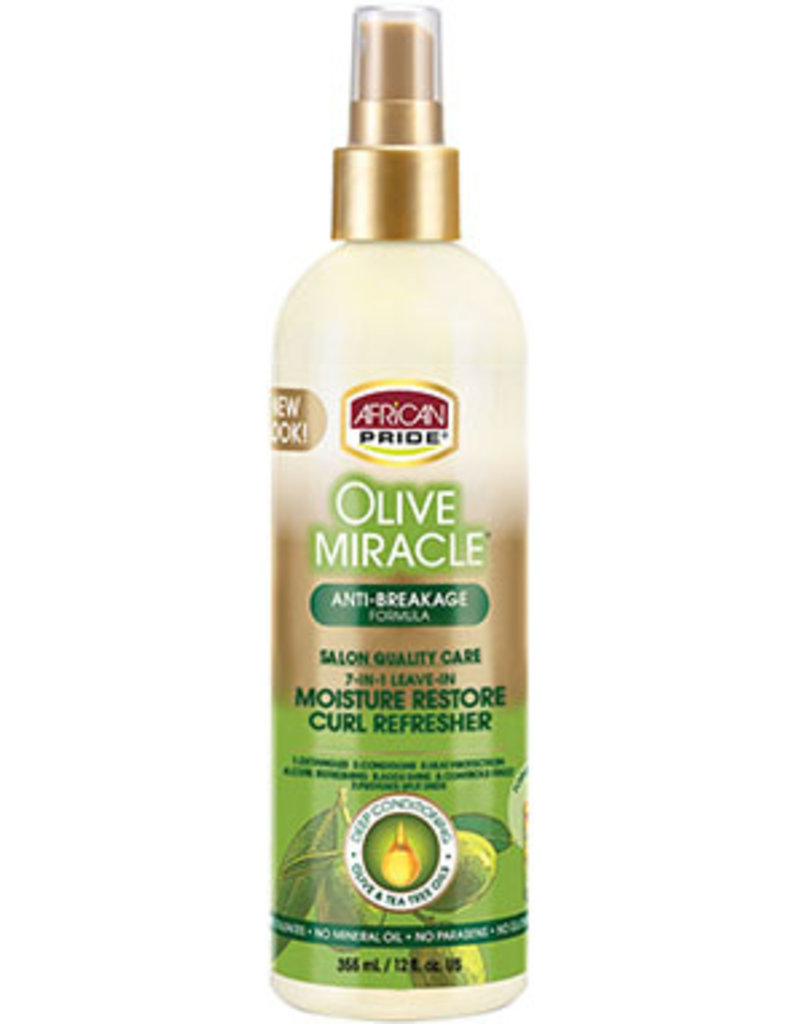 African Pride African Pride Olive Miracle Moisture Restore Curl Refresher Leave In Spray 12 oz
