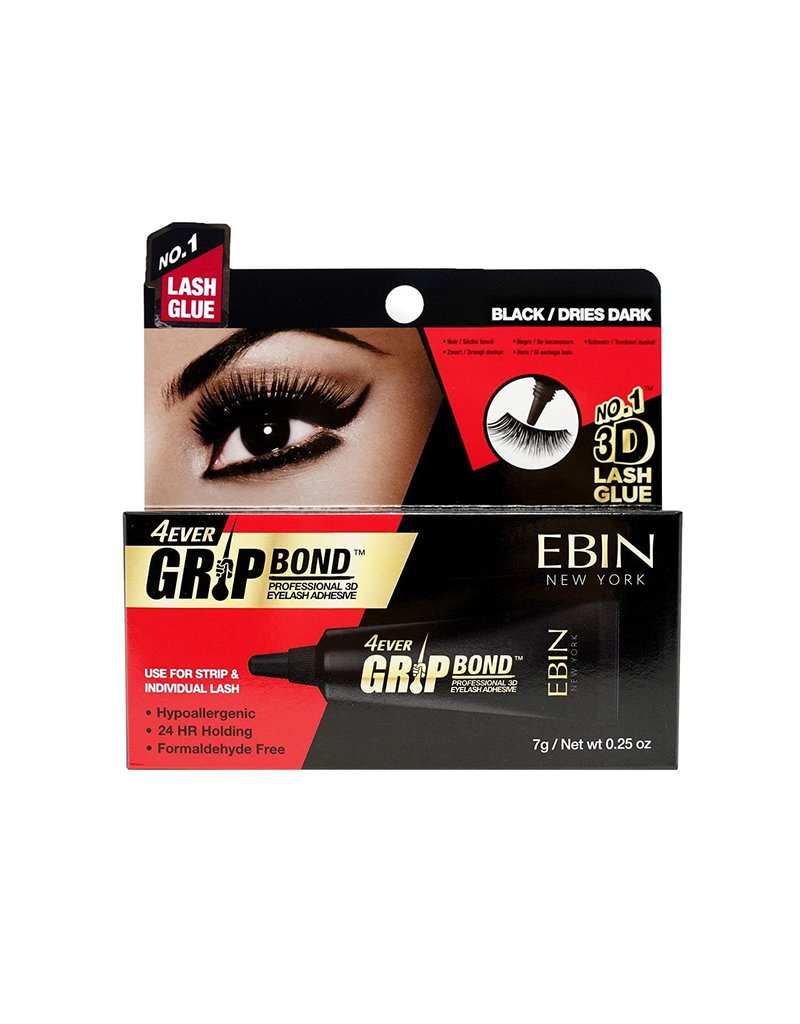 EBIN Ebin Grip Bond Latex Eyelash Adhesive Black/Dries Dark, Tube 0.25oz