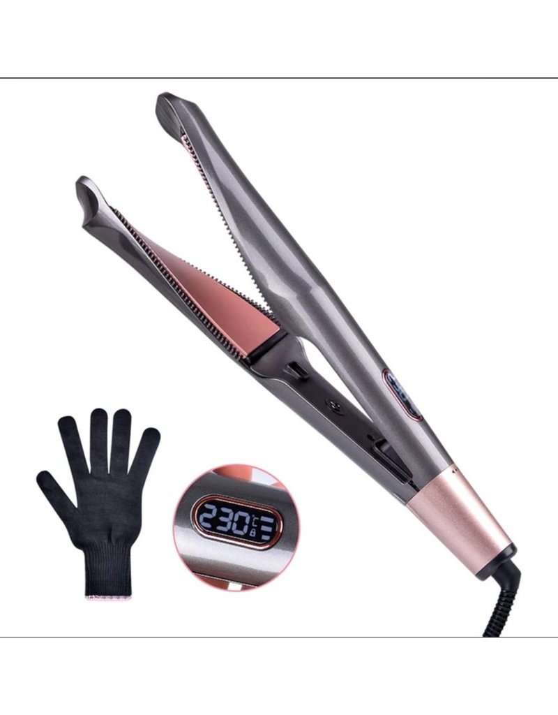 Cathies Collection Twisted Flat iron 2-IN-1 Curl & Straight Iron