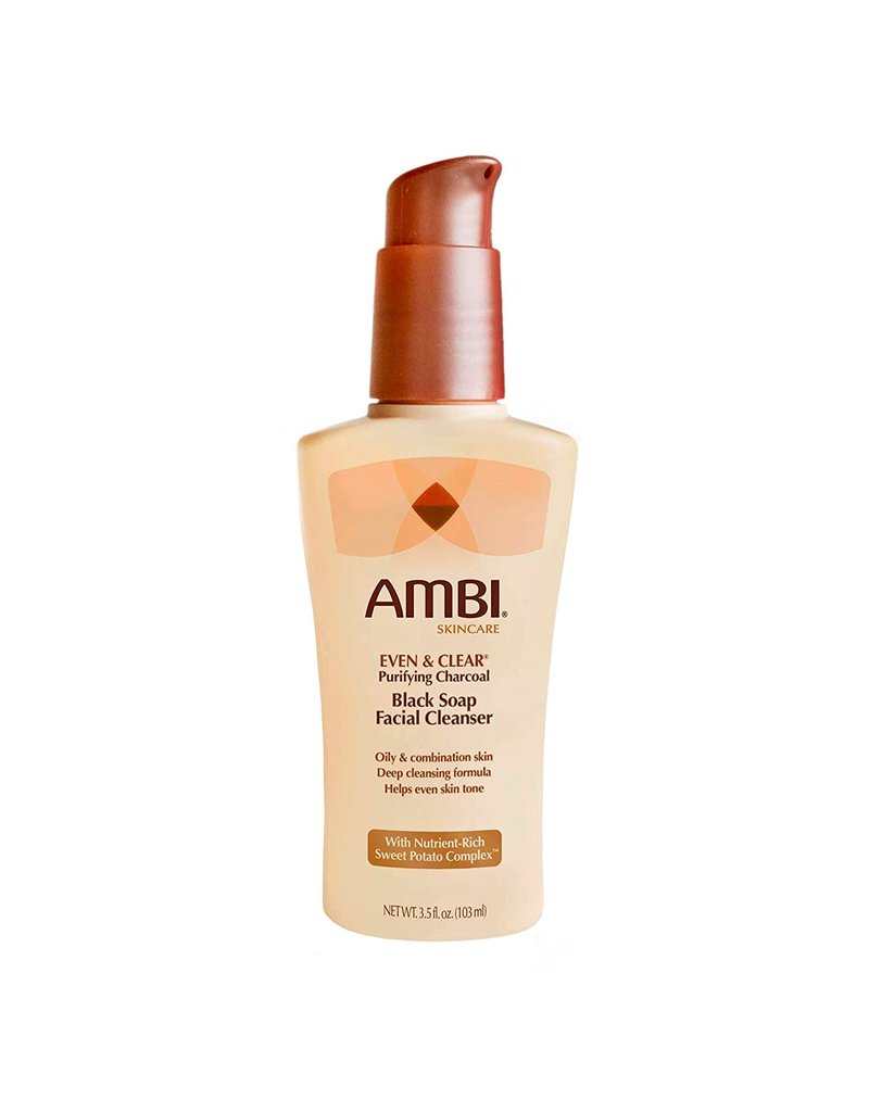 AMBI Even & Clear Purifying Charcoal Black Soap Facial Cleanser - 3.5 fl oz