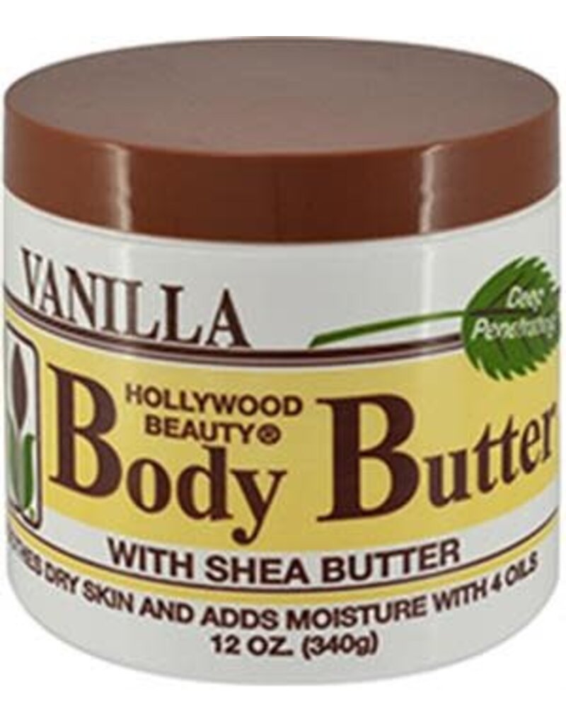 Hollywood Beauty Body Butter Vanilla With Shea Butter And Vitamin E12 Oz