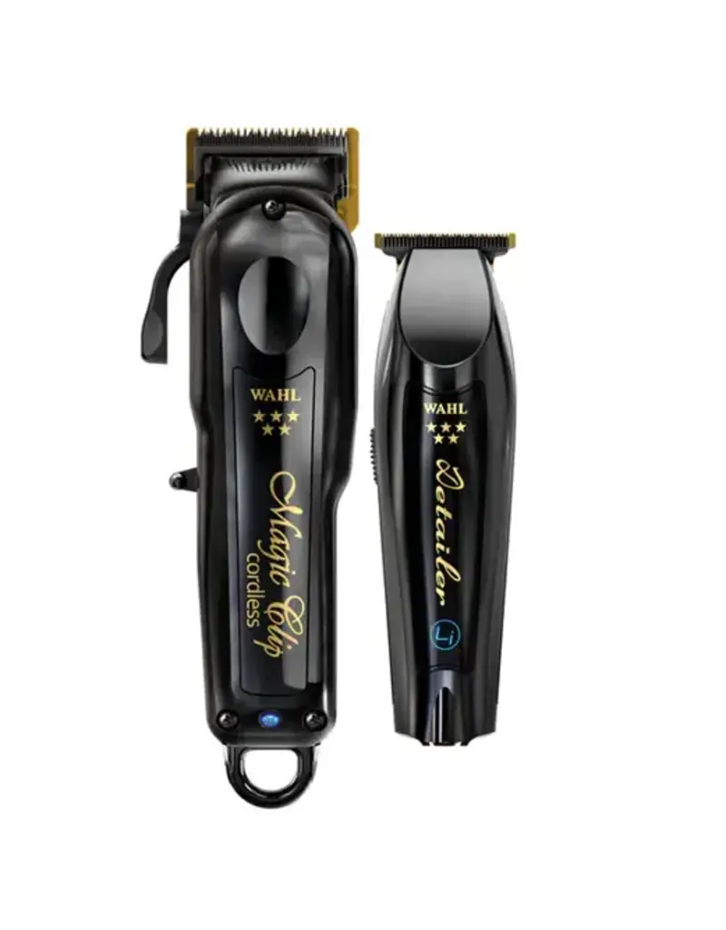 Wahl Wahl 5 Star Cordless Barber Combo Magic Clip Clipper & Detailer Trimmer Black