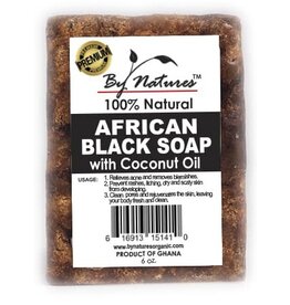 By Natures By Natures 100% Natural African Black Soap W/Coconut Oil 6.5oz