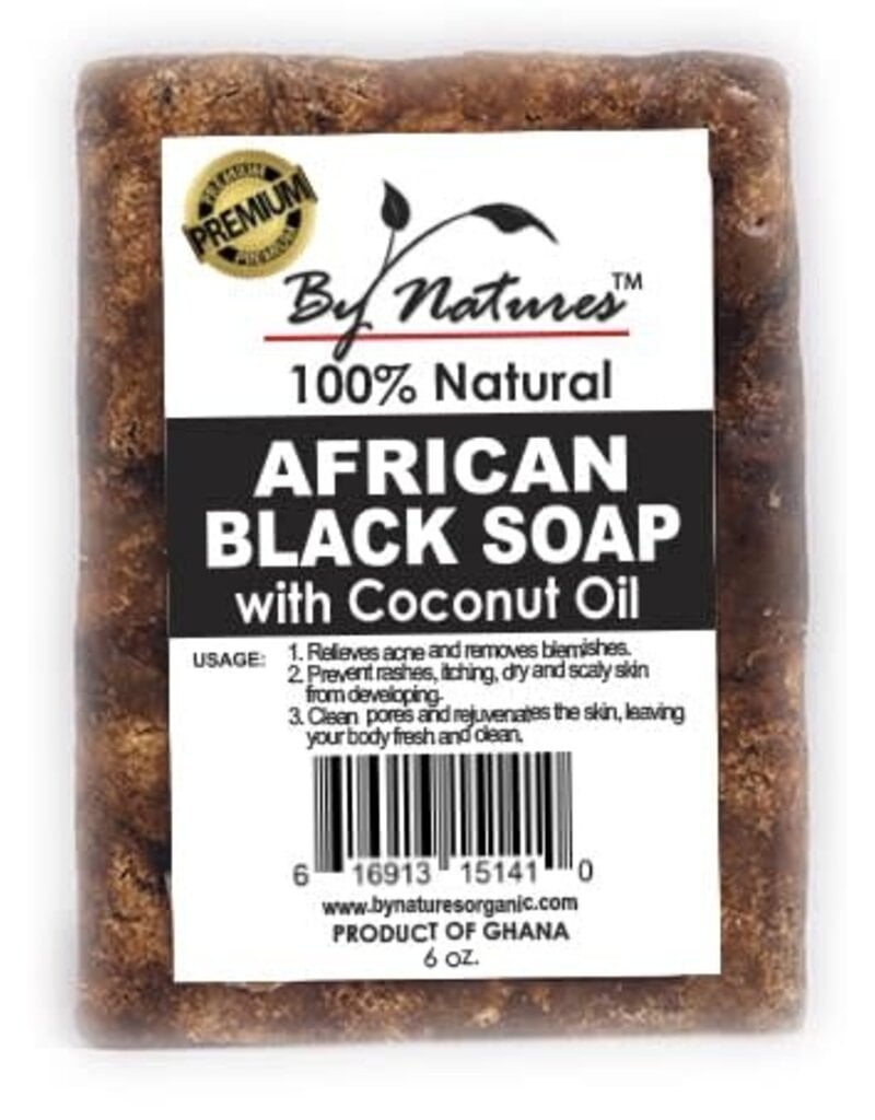 By Natures By Natures 100% Natural African Black Soap W/Coconut Oil 6.5oz