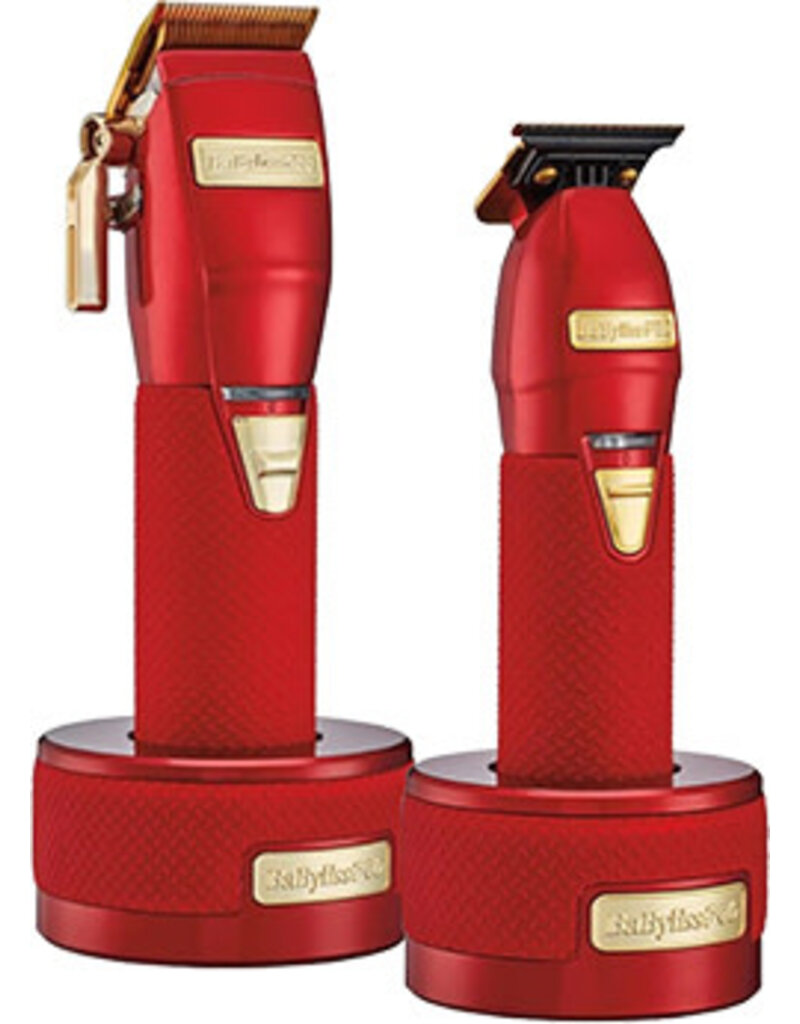 CONAIR BABYLISSPRO BaByliss PRO RED FX Boost+ Limited Edition Clipper & Trimmer Set w/ Stands