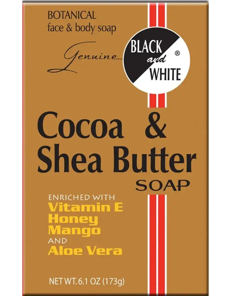 Black and White Cocoa and Shea Butter Soap, 6.1 oz