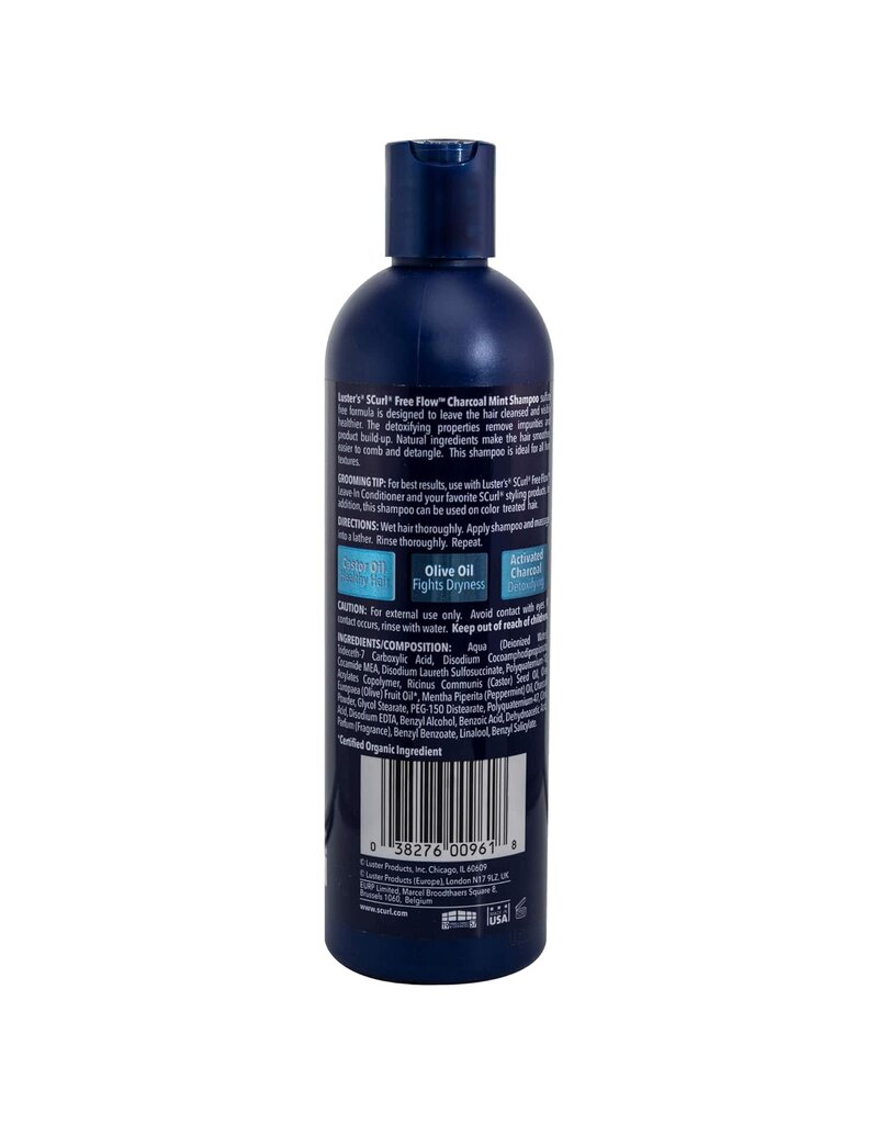 S Curl Free Flow Charcoal Shampoo 12oz
