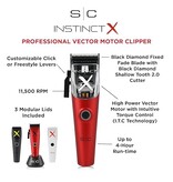 StyleCraft Stylecraft Instinct Professional IN2 Vector Motor Cordless Hair Clipper with Intuitive Torque Control, 3 Modular Lids
