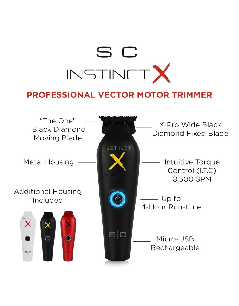 StyleCraft Stylecraft Instinct-X Metal Hair Trimmer Professional IN2 Vector Motor with Intuitive Torque Control