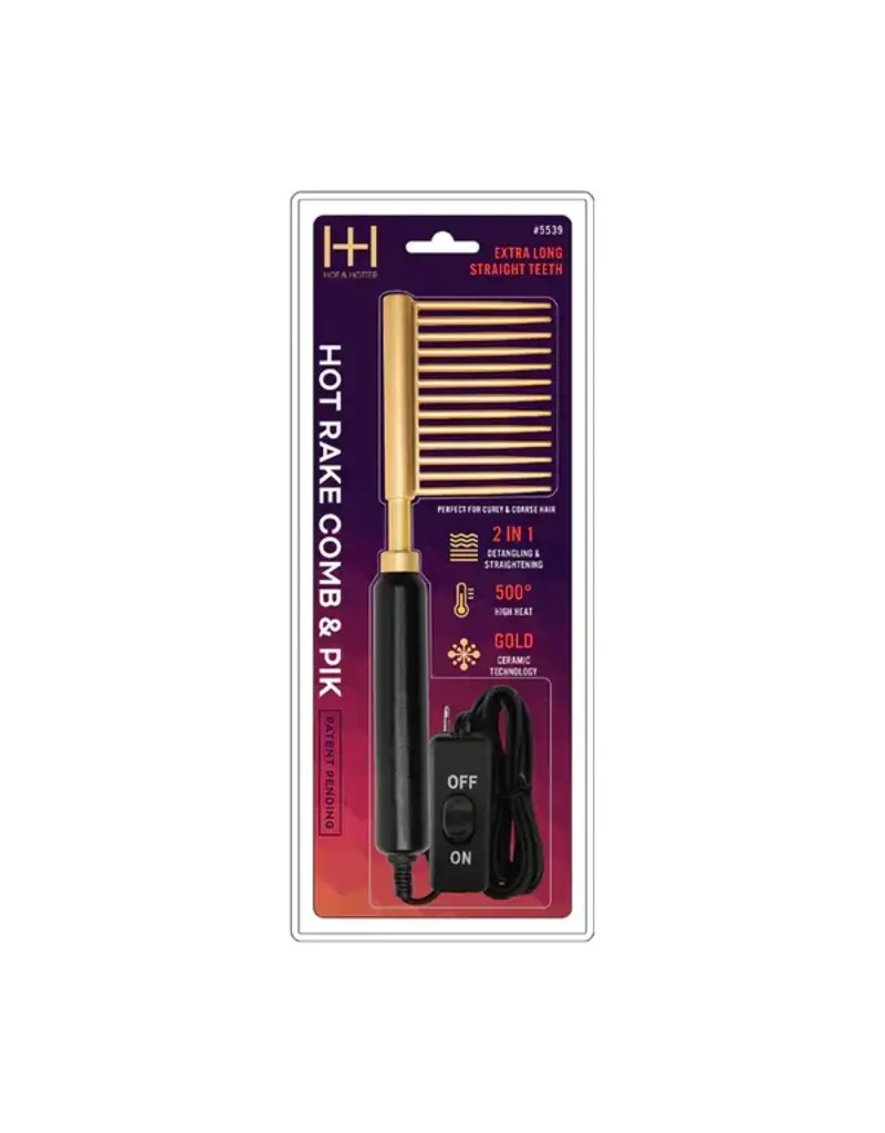 ANNIE HOT & HOTTER #05539 Ceramic Hot Rake Comb & Pik