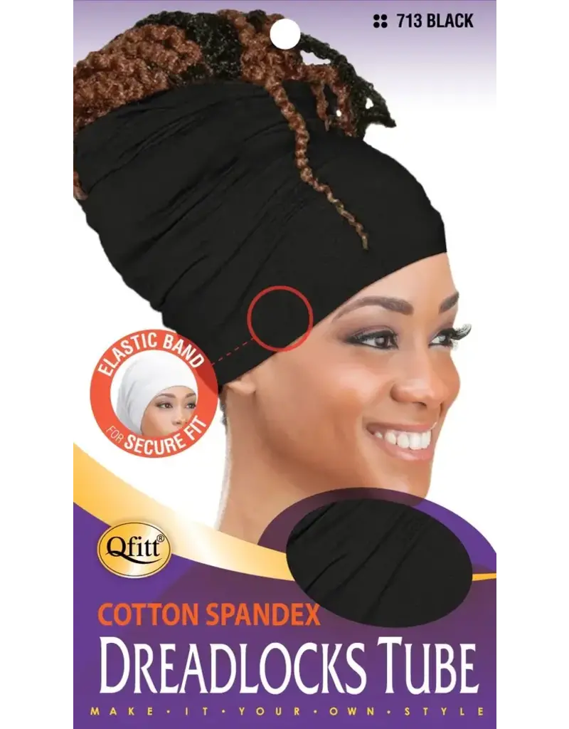 Qfitt Qfitt Cotton Spandex Dreadlocks Tube #713 Black