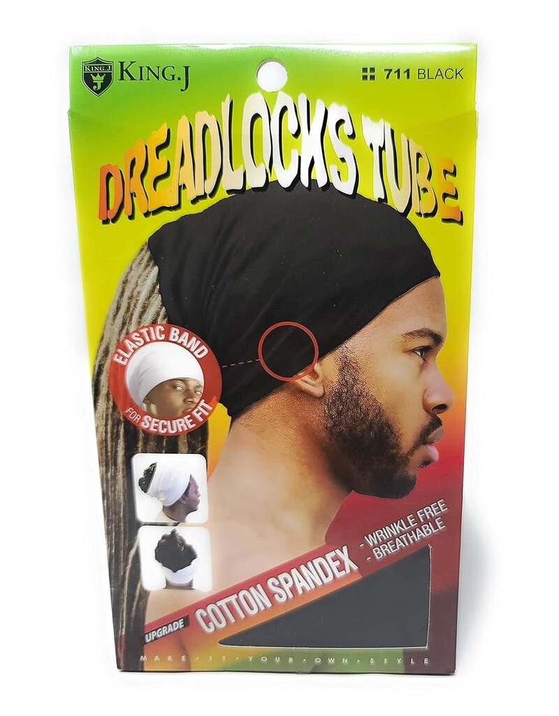king. J King.J Unisex Cotton Spandex Dreadlocks Tube (Black)