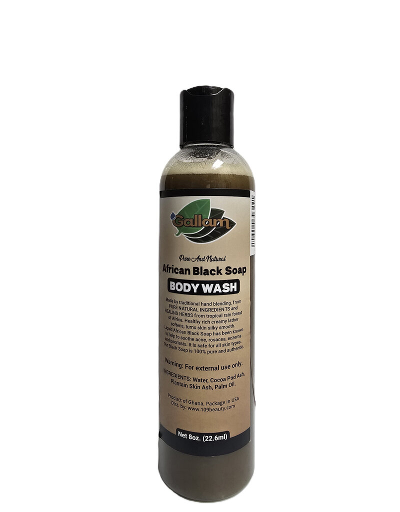 Gallam Natural Products Gallam African Black Soap Body Wash 8oz