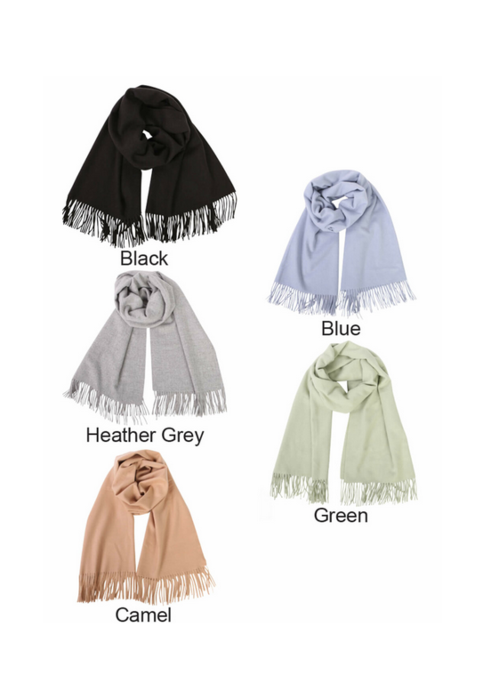 DKR - Faux Cashmere Scarf with Fringe