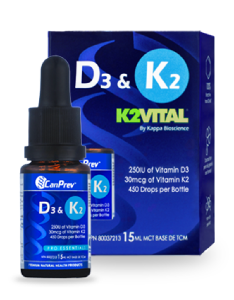 CanPrev D3 & K2 Drops, MCT base - 15 ml