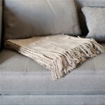 Beige Cotton Throw