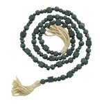 Green Geometric Beaded Garland w/ Tassels