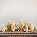 Uncented Cream Pinecone Candle, 6"