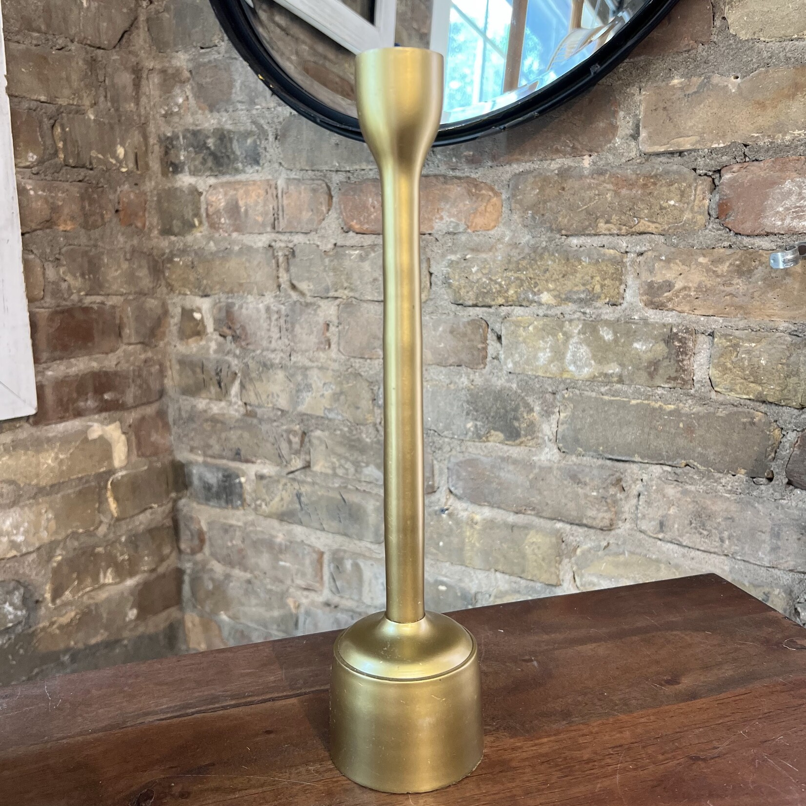 Antique Brass Finish Taper Candle Holder, 14"