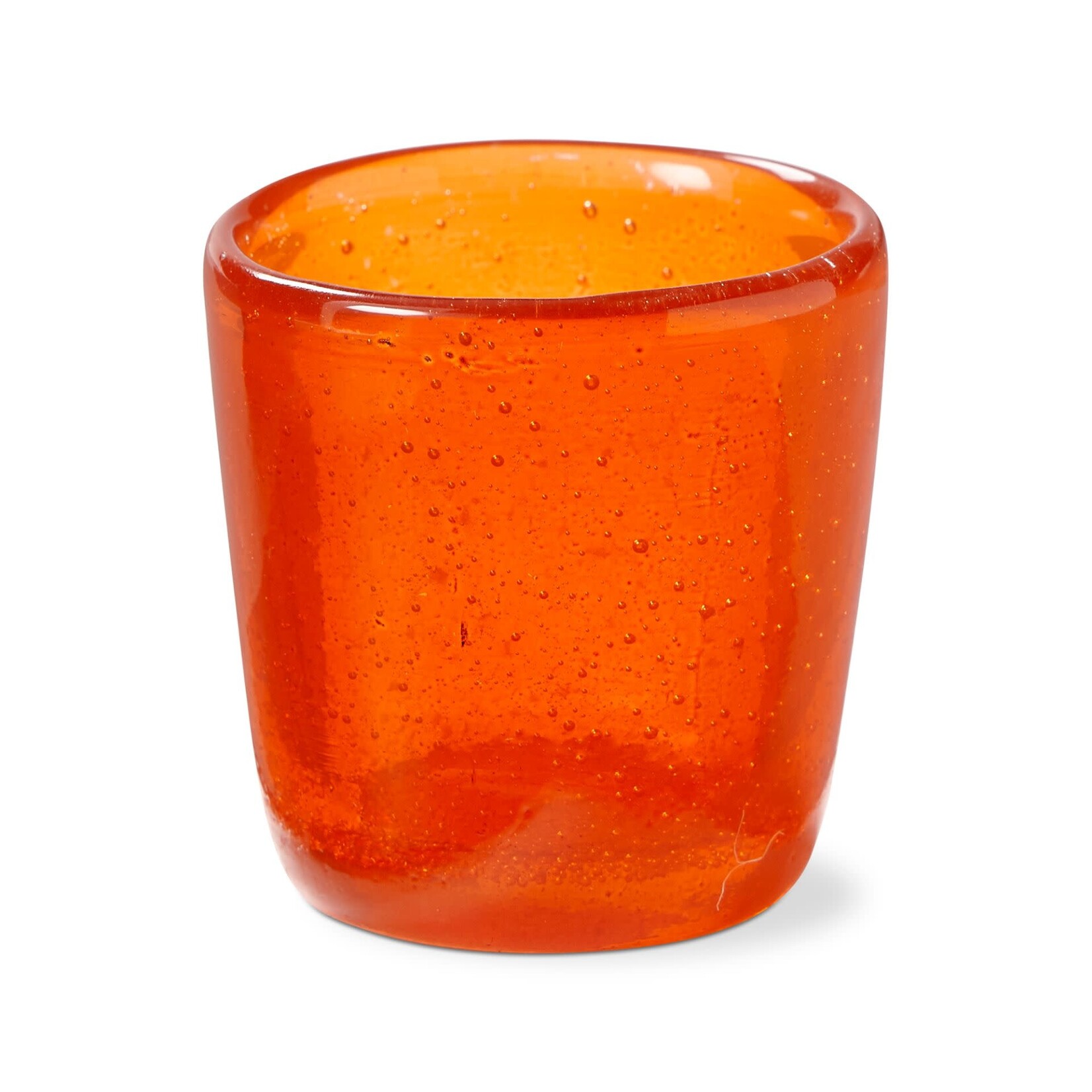 Orange Blown Glass Tea Light Holder