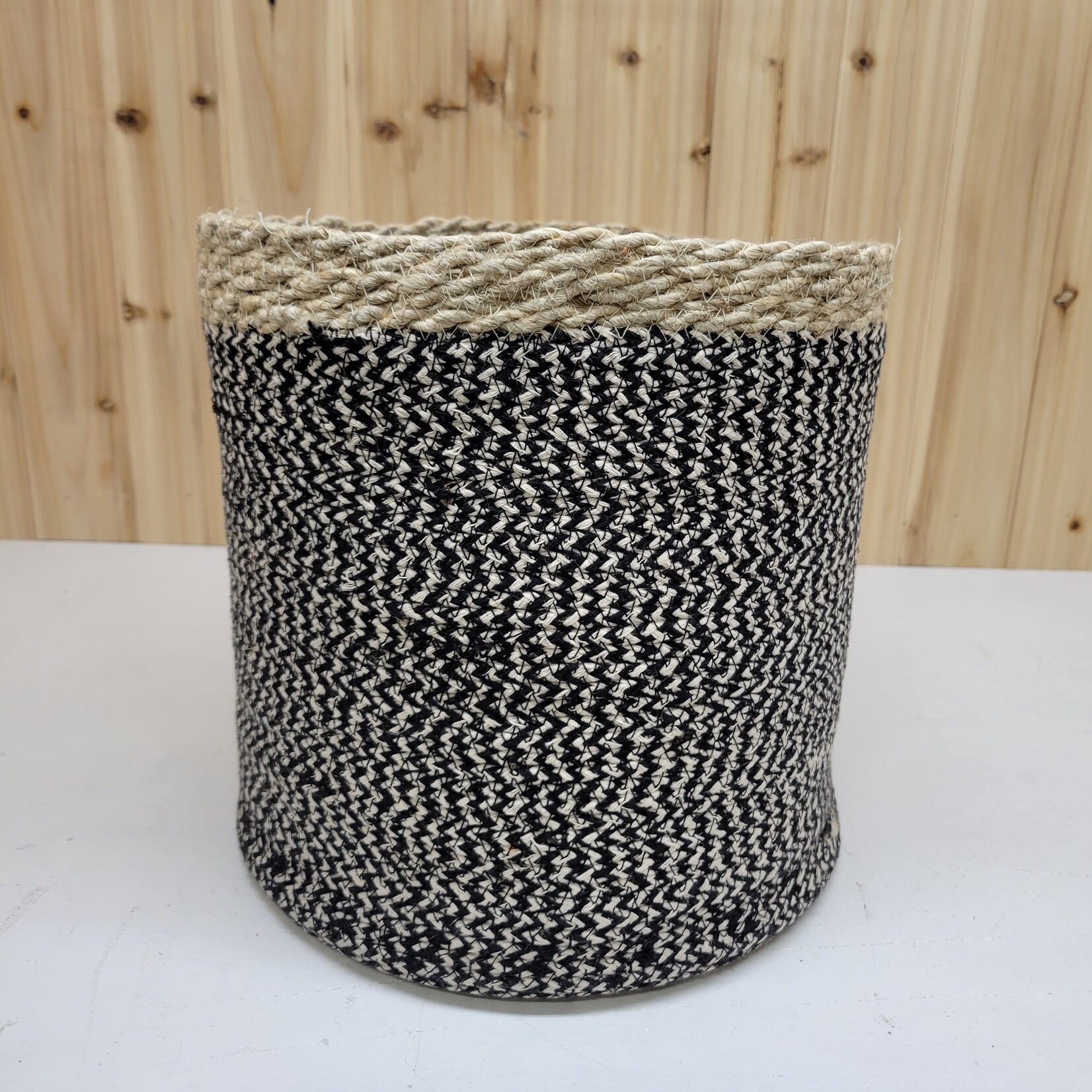 Ivory/Black Woven Potcover