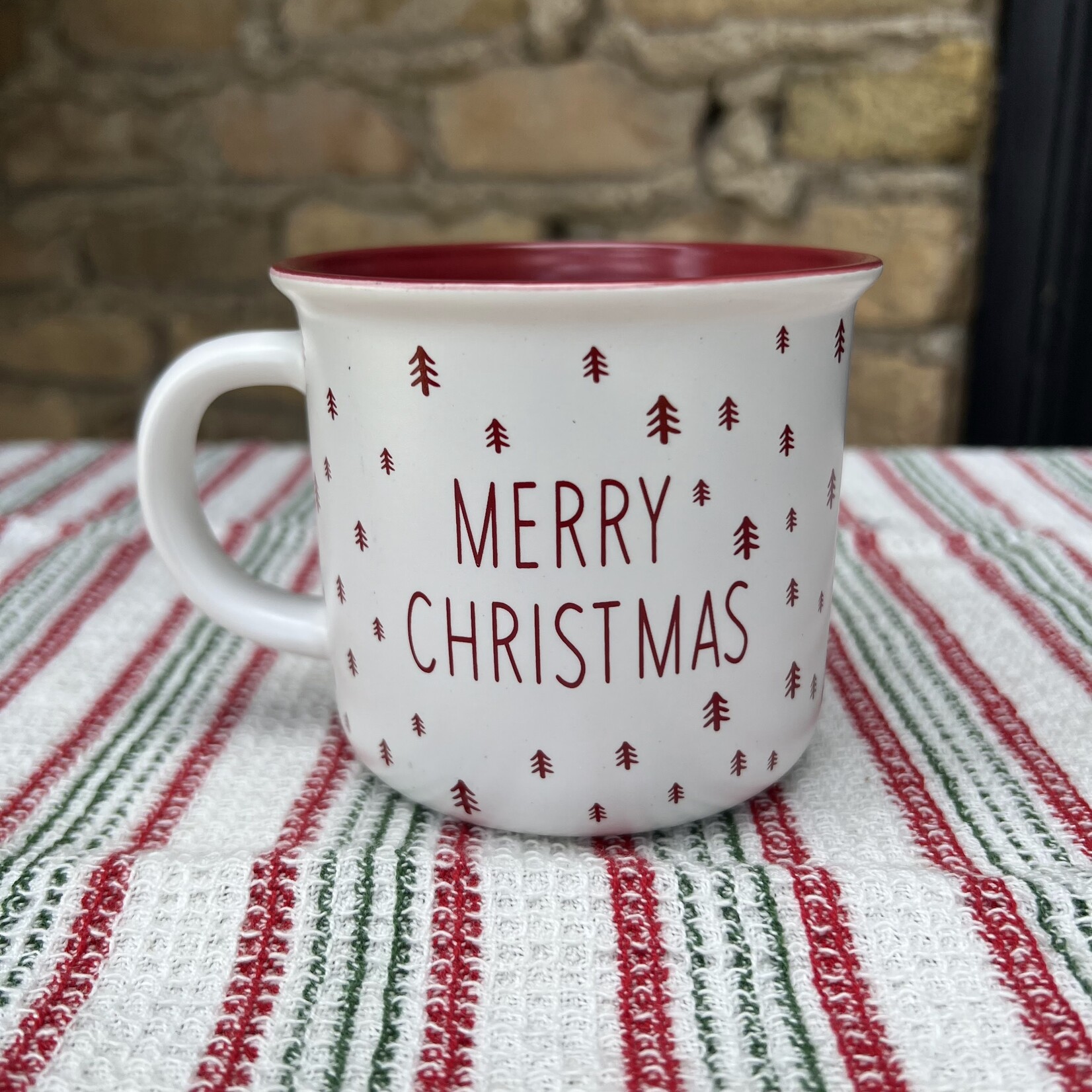 Red & White Christmas Mugs, Assorted