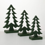 Green Wood Cut Out Tree, 14"