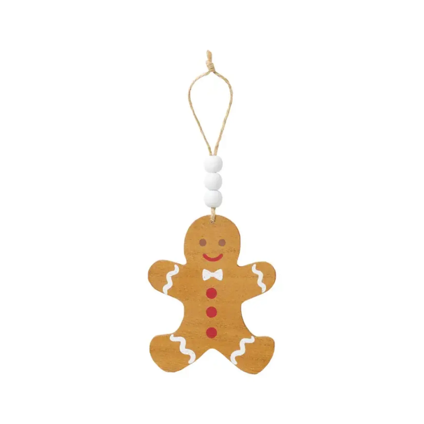 Gingerbread With Bow Tie Ornament, 4"