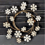 Vintage Glittered Snowflake Ring, 3.5"