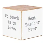 4 Sided Teacher Saying Cube, 3"
