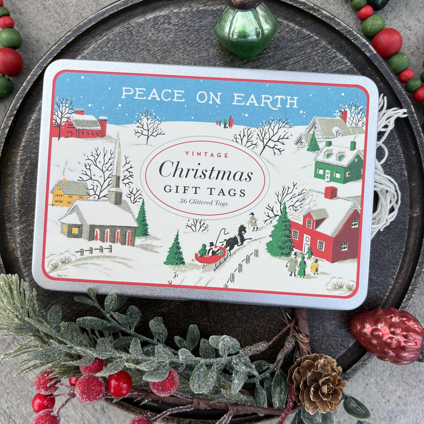 Vintage Peace On Earth Gift Tags, Set of 36