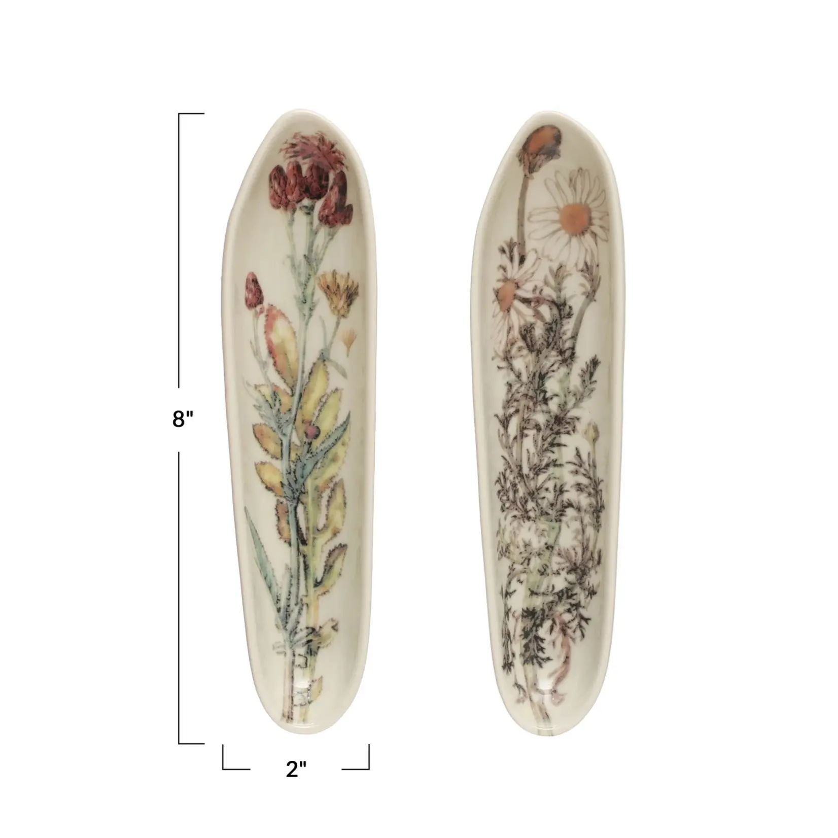 Stoneware Floral Platter Assorted, 8 x 2"