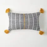 Black, White & Gold Pillow, 19.5" X 12"