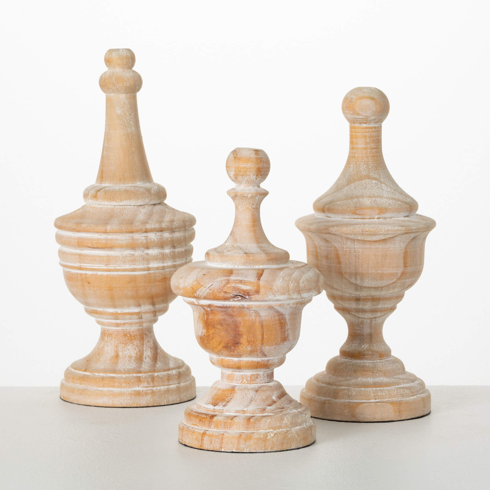 White Washed Finials
