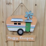 Spring 2024 Wood & Metal Camper Sign, 8"