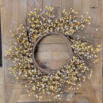 Yellow & White Pips Wreath,  22"